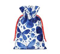 Bolsa de regalo reutilizable y ecológica con estampado de mariposas azules para recuerdos de fiesta, celebraciones de temporada