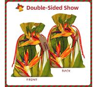 Bolsa de regalo reutilizable y ecológica con estampado de pájaro tropical del paraíso para recuerdos de fiesta, celebraciones de temporada