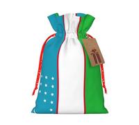 Bolsa de regalo reutilizable y respetuosa con el medio ambiente con diseño de bandera de la República de Uzbekistán para recuerdos de fiesta, celebraciones de temporada