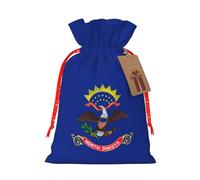Bolsa de regalo reutilizable y respetuosa con el medio ambiente con diseño de bandera del estado de Dakota del Norte, para recuerdos de fiesta, celebraciones de temporada
