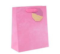 Bolsa de regalo rosa - Bolsa de regalo mediana con etiqueta, bolsa de regalo para ella, bolsa de regalo para él, envoltura de regalo, bolsa de regalo de cumpleaños