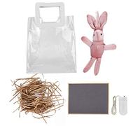 Bolsa de regalo transparente de PVC con asa de cuero de PU, bolsa de mano grande y transparente, accesorio de plástico ecológico para envolver regalos para fiestas, bodas, (Oro)