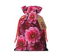 Bolsa de regalos de Navidad, bolsas de Navidad con flores florecientes, suministros de fiesta de Navidad, bolsa con cordón, bolsas de recuerdos de fiesta, bolsa de caramelos, caja de regalo para