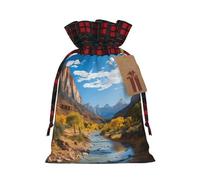 Bolsa de regalos de Navidad, bolsas de Navidad del parque nacional Zion, para suministros de fiesta de Navidad, bolsa con cordón, bolsas de envoltura para regalos de fiesta