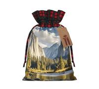 Bolsa de regalos de Navidad del parque nacional de Yosemite bolsas de Navidad para suministros de fiesta de Navidad, bolsa con cordón, bolsa de caramelos, bolsas de envoltura para regalos de fiesta