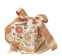 bolsa de regalos, Party Favor Flower Candy Biscuit Paper Boxes, Multicolor, 7x7x7cm, 12 or 30 Pcs(Champagne,30pcs)