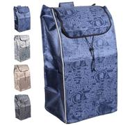 Bolsa de Repuesto para Carrito de Compras 72L, Bolsa Carro Compra, Tela Oxford Repelente al Agua con Bolsillo Lateral, 37.5x28.5x67 cm, Compatible con Carros Plegables