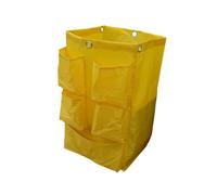 Bolsa de repuesto para carrito de limpieza, 5 bolsillos, bolsa de basura para hotel, oficina, hospital y centro comercial (amarillo)