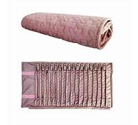 Bolsa de rodillo para organizador de joyas, rollo plegable para joyería, gran capacidad y práctico portátil, para múltiples collares, pulseras (Flannel, Rosa)