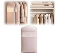 Bolsa de ropa colgante que ahorra espacio con cremallera de autocompresión, organizadores de armario que ahorran espacio para abrigos de plumón, bolsas de almacenamiento selladas al vacío (rosa
