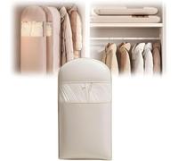 Bolsa de ropa colgante que ahorra espacio con cremallera de autocompresión, organizadores de armario que ahorran espacio para abrigos de plumón, bolsas de almacenamiento con sellado al vacío (beige