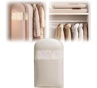 Bolsa de ropa colgante que ahorra espacio con cremallera de autocompresión, organizadores de armario que ahorran espacio para abrigos de plumón, bolsas de almacenamiento selladas al vacío (beige