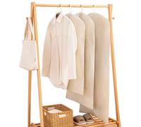 Bolsa De Ropa De Algodón, Bolsa De Ropa Para Colgar, Fundas Para Trajes Transpirables Naturales Con Cremallera Metálica, Fundas Para Ropa De Gran Capacidad Para Pieles, Vison(Size:90×58cm,Color:Plano)