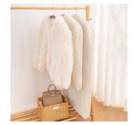 Bolsa De Ropa De Algodón, Bolsa De Ropa Para Colgar, Fundas Para Trajes Transpirables Naturales Con Cremallera Metálica, Fundas Para Ropa De Gran Capacidad Para Pieles, V(Size:90×58cm,Color:Más ancho)