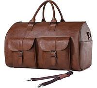 Bolsa de Ropa de Mano, Bolsa de Ropa Impermeable para Hombre, Bolsa de Viaje de Negocios, Bolsa de Lona de Cuero Grande con Compartimento para Zapatos, Marrón2, Talla única, Moderno