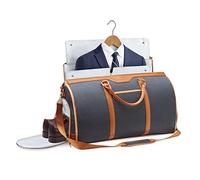 Bolsa de Ropa para Viajes, Bolsa de Ropa de Mano, Bolsa de Lona Convertible con Compartimento para Zapatos, Viajes de Negocios y escapadas de Fin de Semana, Negro -, Viajes