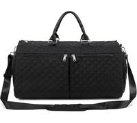 Bolsa de ropa portátil 2 en 1, bolsa de viaje convertible con cremallera SBS, correa de hombro desmontable para la bolsa de lona con compartimento para inodoro y bolsa de zapatos para hombre y mujer,