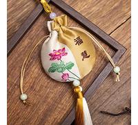 Bolsa de seda con cordón para joyería, monedero de seda con brocado bordado, 2 bolsitas pequeñas, bolsa china bordada con cordón, bolsa de regalo vacía para aromas, accesorios Hanfu(H1)