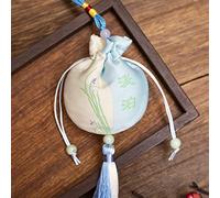 Bolsa de seda con cordón para joyería, monedero de seda con brocado bordado, 2 bolsitas pequeñas, bolsa china bordada con cordón, bolsa de regalo vacía para aromas, accesorios Hanfu(Blue)