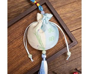 Bolsa de seda con cordón para joyería, monedero de seda con brocado bordado, 2 bolsitas pequeñas, bolsa china bordada con cordón, bolsa de regalo vacía para aromas, accesorios Hanfu(Blue)