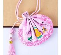 Bolsa de seda con cordón para joyería, monedero de seda con brocado bordado, 4 bolsitas para el Festival del Bote del Dragón Chino, bolsa de regalo con cordón, bolsa vacía para aromas.(Pink)