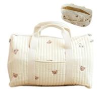 Bolsa de semanario Acolchado, Bolsa de Lona Acolchada, 18.9x9.5x11 Pulgadas de semanario con manija y Correa, patrón de Osos Lindo Tira de Lona con Bolsillo y Cremallera para el Hospital de Viajes pa