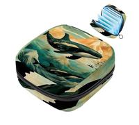 Bolsa de servilletas sanitarias con cremallera, bolsa suave para almohadilla menstrual, bolsa de almacenamiento Whale-1001 para compresas sanitarias, soporte para tampones
