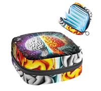 Bolsa de servilletas sanitarias con cremallera, bolsa suave para almohadilla menstrual, cerebro artístico-2134 bolsa de almacenamiento para compresas sanitarias, soporte para tampones