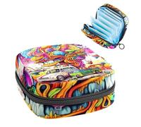 Bolsa de servilletas sanitarias con cremallera, bolsa suave para almohadilla menstrual, cerebro y bus-198, bolsa de almacenamiento para compresas sanitarias, soporte para tampones