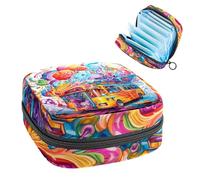 Bolsa de servilletas sanitarias con cremallera, bolsa suave para almohadilla menstrual, cerebro y bus-11 bolsa de almacenamiento para compresas sanitarias, soporte para tampones