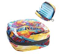 Bolsa de servilletas sanitarias con cremallera, bolsa suave para almohadilla menstrual, cerebro y bus-143 bolsa de almacenamiento para compresas sanitarias, soporte para tampones