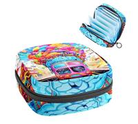 Bolsa de servilletas sanitarias con cremallera, bolsa suave para almohadilla menstrual, cerebro y bus-66, bolsa de almacenamiento para compresas sanitarias, soporte para tampones