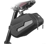 Bolsa de sillín de bicicleta de 2,7 L, carcasa dura con tela Oxford de TPU, montaje de liberación rápida, ángulo ajustable, luz trasera compatible con almacenamiento de ciclismo, color negro