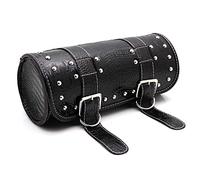 Bolsa de sillín de Motocicleta, Cuero de PU Cuero Universal Herramienta Rollo Bolsa Lateral Impermeable Bolsa de Almacenamiento con Correa de sujeción