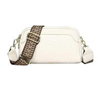 Bolsa de sillín para mujer, bolsa de mensajero de cuero vacuno, bolsa de cámara con múltiples bolsillos, correa ancha para teléfonos móviles, carteras, llaves, gafas de sol, White, Refer to