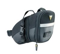 TOPEAK Aero Wedge - Bolsa para sillín de bicicleta, unisex, con correas de fijación, color negro, tamaño medium