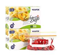 Bolsa de Snack Bolsas de Almacenamiento de Alimentos de Cremallera Pequeñas - 6,3 x 4 Pulgadas (200 Cuenta) Congelador de Microondas Caja Fuerte