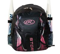 Bolsa de softball de Rawlings Storm Girls - Mochila para jvenes de softbol para nias o bolsas de tallas, contiene dos murcilagos, incluye gancho p