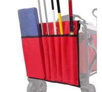 Bolsa de soporte para caña de pescar 600D Oxford para carro plegable, carrito de camping, organizador portátil de equipo de pesca con 5 bastones de pesca (negro)