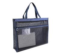 Bolsa de suministro de arte de malla - Transparente Document Carrier, Organizador de archivo grande | 17.13x13.11x4.45 pulgadas Cerca de cremallera, mango reforzado Soporte de carteles de asas