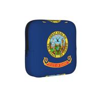 Bolsa de tampón con estampado de bandera del estado de Idaho para mujer, bolsa de tampón resistente a las manchas, soporte para compresas sanitarias, bolsa pequeña con cremallera