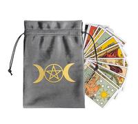 Bolsa de tarot | Bolsa de almacenamiento de tarot | Bolsa de terciopelo suave para tarjetas de tarot, cristales, cosméticos, bolsas de joyería y bolsa de almacenamiento con cordón, ZTD13, Refer to