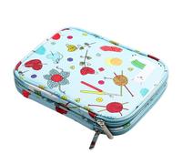 Bolsa de Tejer Empty Knitting Needles Case Travel Storage Organizer Bag For Circular And Other Accessories Kit(Blue)