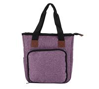 Bolsa de tejer portátil portátil multifuncional de almacenamiento de tela de oxford tote ganchet ganchet ganchos orientador de agujas hilo (Bolso vacío-púrpura)