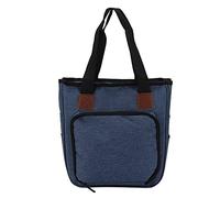 Bolsa de tejer portátil portátil multifuncional de almacenamiento de tela de oxford tote ganchet ganchet ganchos orientador de agujas hilo (Azul de Bag-Denim vacío)