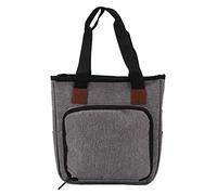 Bolsa de tejer portátil portátil multifuncional de almacenamiento de tela de oxford tote ganchet ganchet ganchos orientador de agujas hilo (Bolsa vacía - gris)