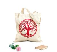 Bolsa de tela con asa plana Imágenes prediseñadas del árbol de la vida celta, silueta de árbol celta, árbol celta de fresno de Creevagh Tela de 340g/m² de grosor Sustituye a la mochila escolar