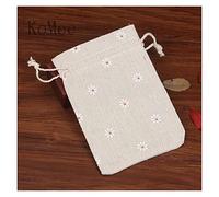 Bolsa de tela con cordón 10 unids/lote bolsa de algodón de lino 10x14 13x18 15x20cm muselina cosméticos regalos joyas embalaje bolsas lindo cordón regalo bolsa y bolsa bolsa de yute regalo bolsa