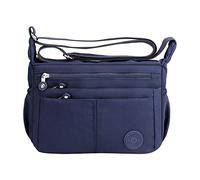 Bolsa de tela de nailon 2023 con un solo hombro, bolsa ligera de gran capacidad, múltiples bolsillos, gran capacidad, bolsa de mensajero casual, pequeña bolsa de hombro para hombre, Blue, Talla única