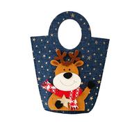 Bolsa de tela lavable de gran capacidad para regalos, decoraciones y accesorios, bolsa de mezclilla de Navidad